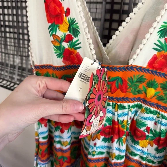 Farm Rio Anthropologie v neck tiered mini dress - Picture 6 of 8